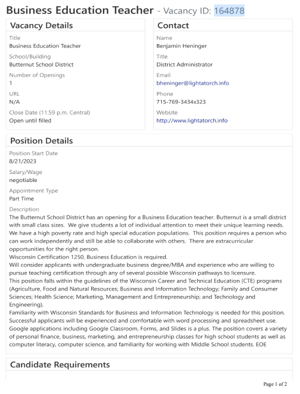 SpecEd Jobpost